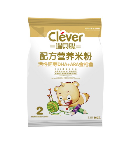 瑞貝聰活性胚芽DHA+ARA金槍魚營養(yǎng)米粉2段袋裝