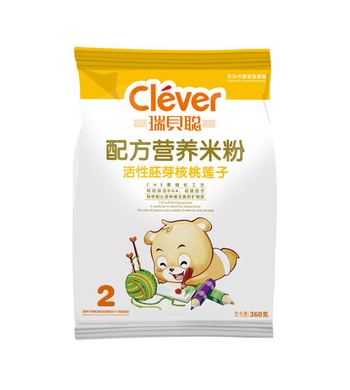 瑞貝聰活性胚芽核桃蓮子營養(yǎng)米粉2段袋裝