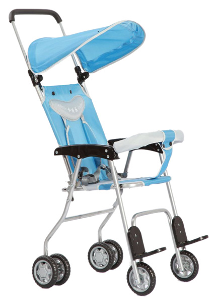 小貝樂簡易型帶傘柄藍(lán)色嬰兒推車A-29