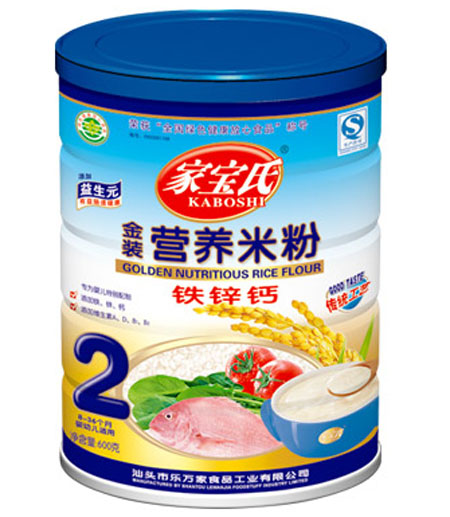 家寶氏鐵鋅鈣營(yíng)養(yǎng)米粉2段聽(tīng)裝