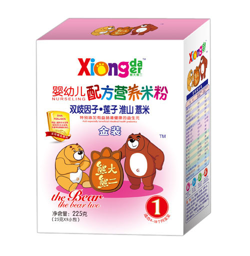 熊大熊二雙岐因子蓮子淮山薏米嬰幼兒營養(yǎng)米粉