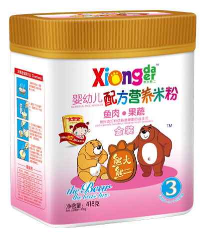 熊大熊二魚肉果蔬嬰幼兒營養(yǎng)米粉