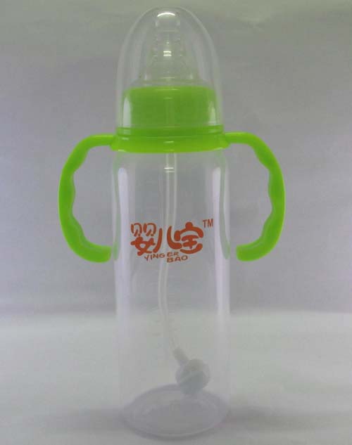 嬰兒寶240ml標(biāo)口徑直身自動(dòng)手柄奶瓶綠色