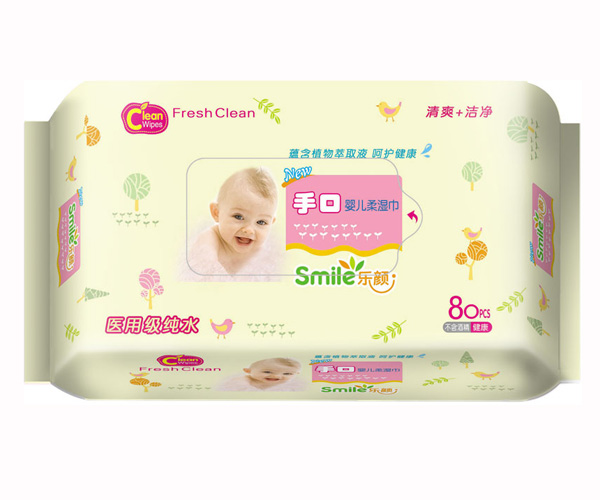 樂(lè)顏手口嬰兒柔濕巾不帶蓋