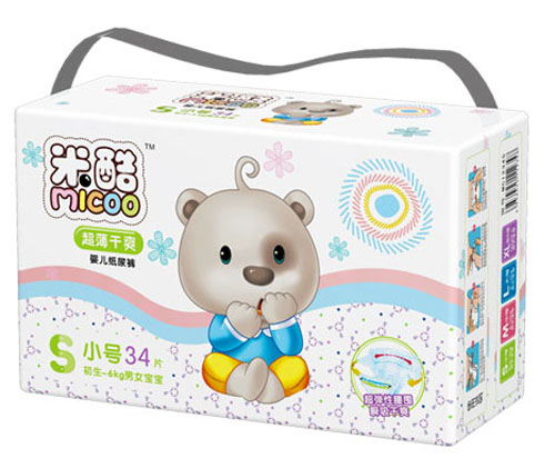 米酷超薄干爽嬰兒紙尿褲(小號)