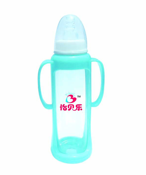 怡貝樂(lè)標(biāo)口帶手柄玻璃奶瓶