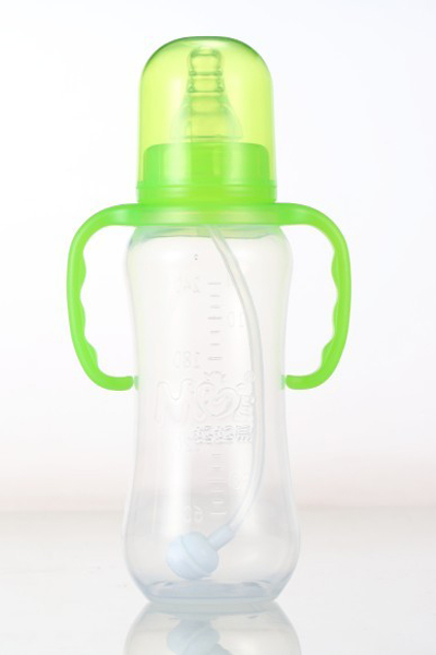 媽媽易240毫升PP全自動雙柄葫蘆奶瓶綠色