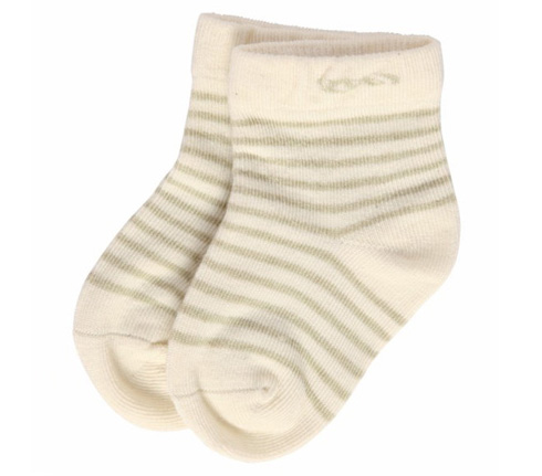 本色源有機(jī)棉細(xì)條紋童襪