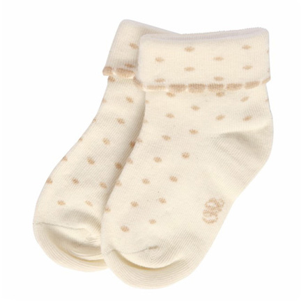 本色源有機棉圓點翻邊童襪