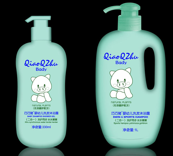 巧巧豬嬰幼兒洗發(fā)沐浴露二合一1L
