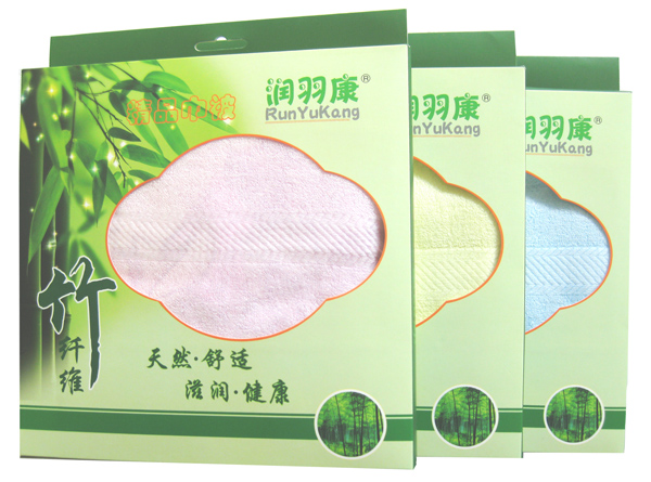 潤羽康竹纖維緞檔方浴巾