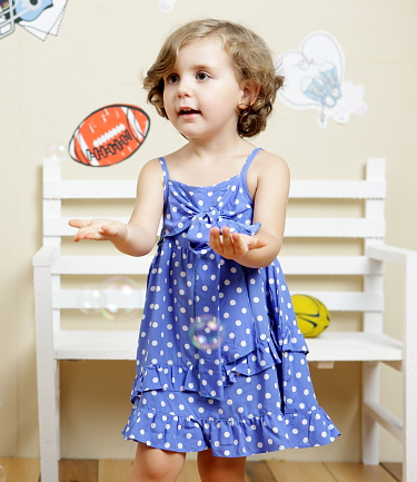 丑丑時尚童裙藍(lán)色