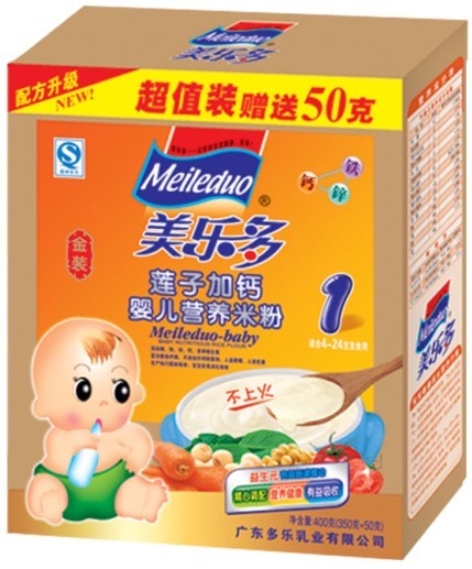 美多樂盒裝蓮子加鈣嬰兒營(yíng)養(yǎng)米粉1段