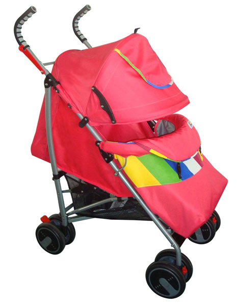 凱貝兒紅色帶傘嬰兒手推車