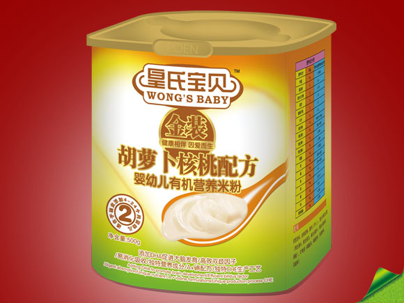 皇氏寶貝金裝胡蘿卜核桃配方有機(jī)米粉2段