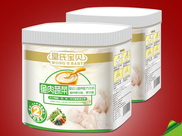 皇氏寶貝白罐魚肉蔬菜營養(yǎng)米粉2段