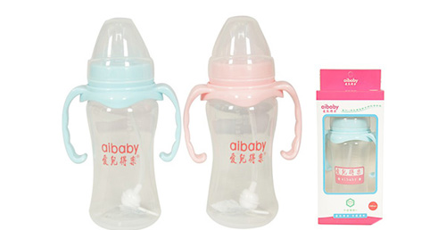 愛兒得樂280ml寬口PP帶柄自動(dòng)奶瓶