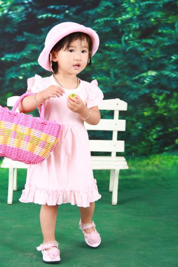 迪酷啦女童短袖連衣裙