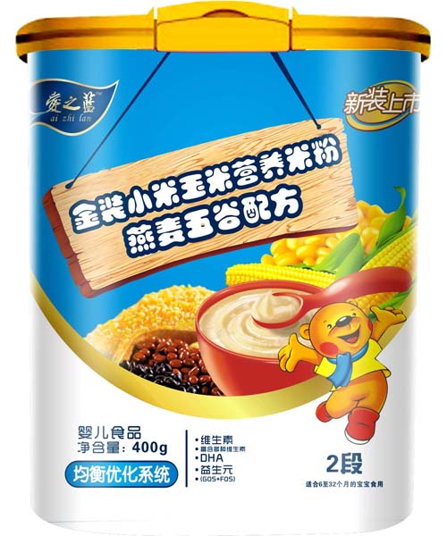 愛(ài)之藍(lán)金裝燕麥五谷配方米粉2段