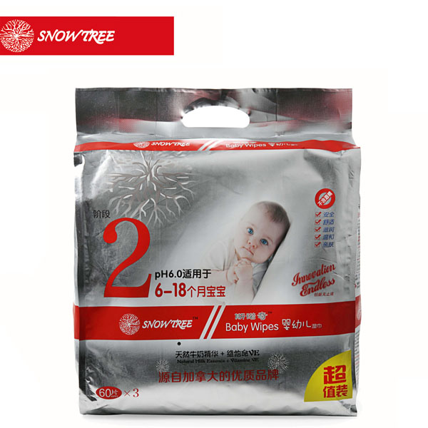 snowtree斯諾奇嬰幼兒濕巾2段60×3