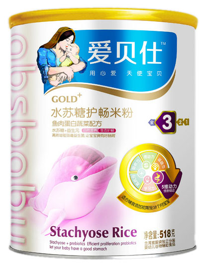 愛貝仕魚肉蛋白蔬菜水蘇糖護(hù)暢奶米粉