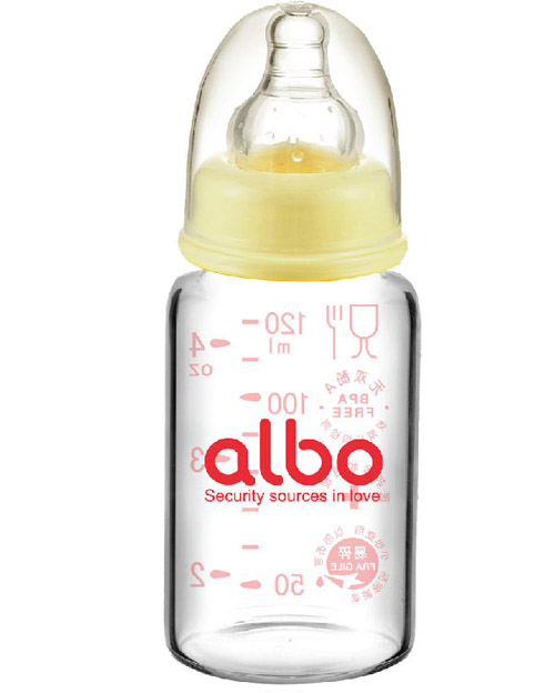 愛樂寶標(biāo)口初生玻璃奶瓶150ml黃色