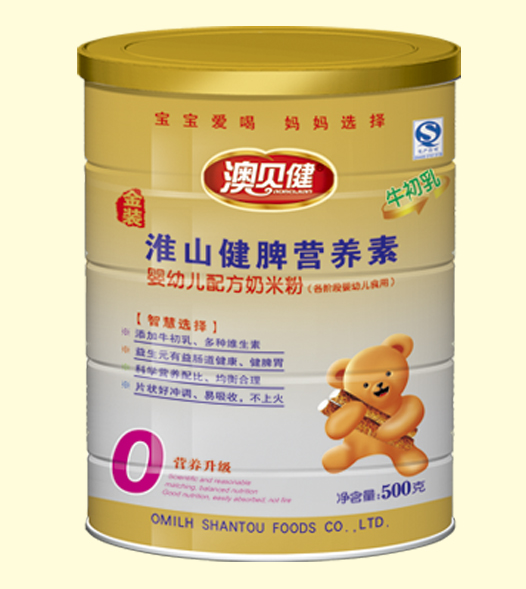 澳貝健淮山健脾營養(yǎng)素奶米粉0段聽裝