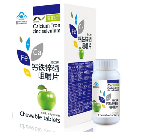 康珀萊晟仁牌鈣鐵鋅硒咀嚼片(蘋果味)