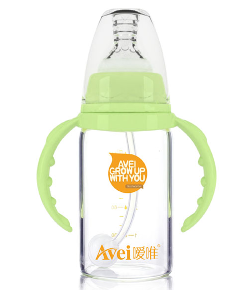 噯唯標(biāo)準(zhǔn)口徑帶柄自動(dòng)高硼硅玻璃奶瓶(120ml)