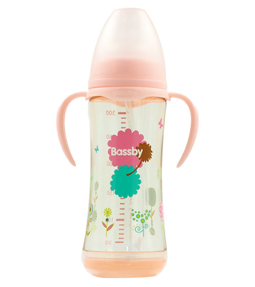 復(fù)貝斯比寬口弧形PPSU感溫自動奶瓶300ml紅色