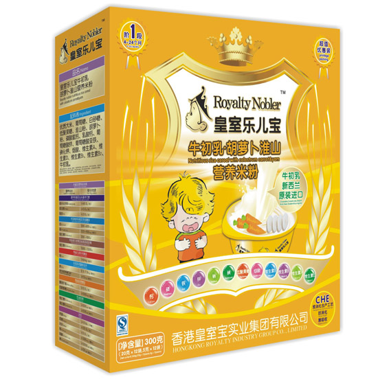 皇室樂兒寶牛初乳胡蘿卜淮山營養(yǎng)米粉300克
