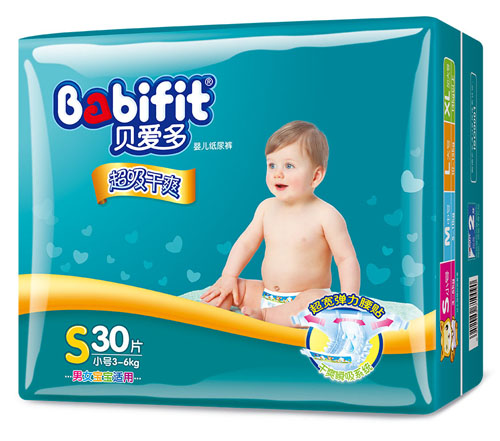 貝愛(ài)多超級(jí)干爽紙尿褲S碼30片中包裝