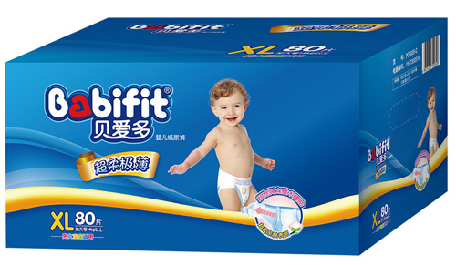 貝愛(ài)多超柔極薄紙尿褲XL碼80片彩箱