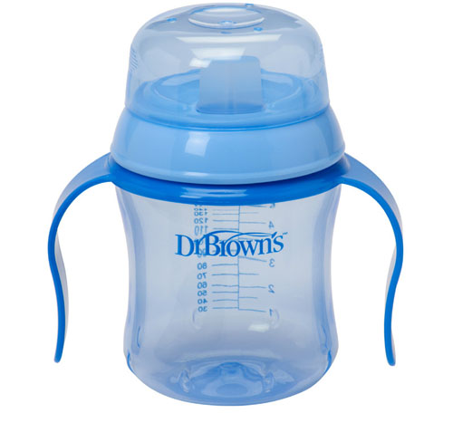 布朗博士6安士軟吸嘴學(xué)飲杯藍(lán)色