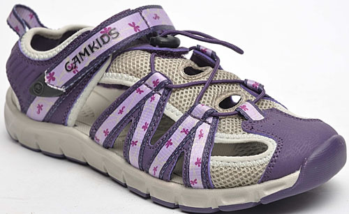 駱駝兒童框子鞋帶有紫色