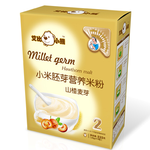 艾比小熊山楂麥芽小米胚芽米粉2段盒裝