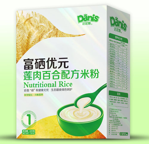 達尼斯富硒優(yōu)元蓮肉百合米粉盒裝1段