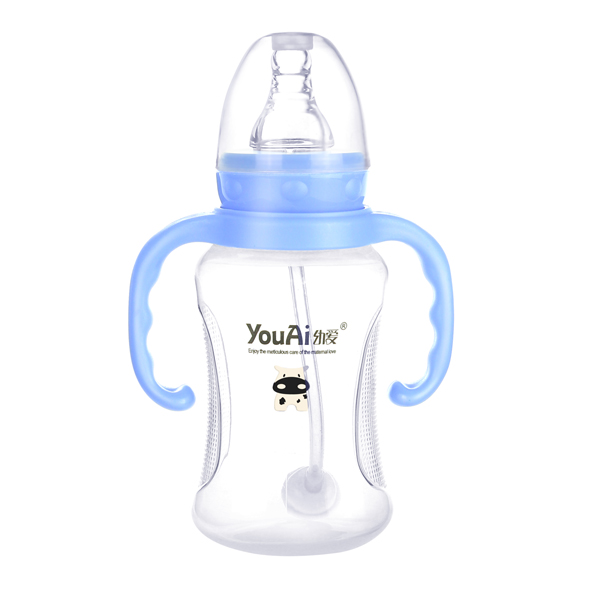 幼愛EQ標(biāo)口帶柄自動吸PP奶瓶210ml