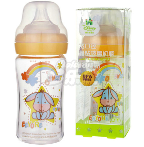 迪士尼寶寶寬口徑晶鉆玻璃奶瓶(中號(hào))