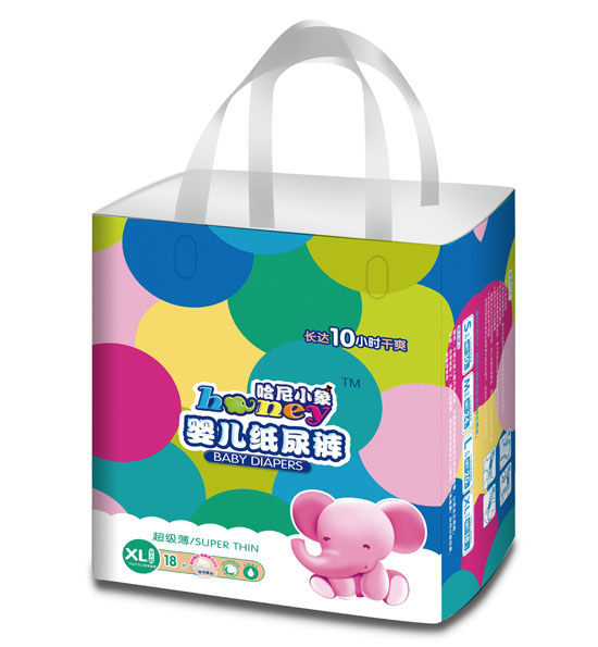 哈尼小象超級(jí)薄嬰兒紙尿褲XL碼18片