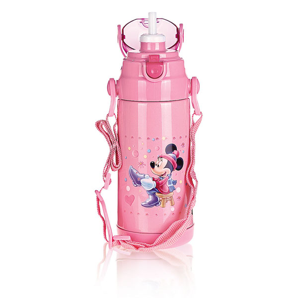 貝樂(lè)嘉粉色環(huán)保卡通保溫水壺