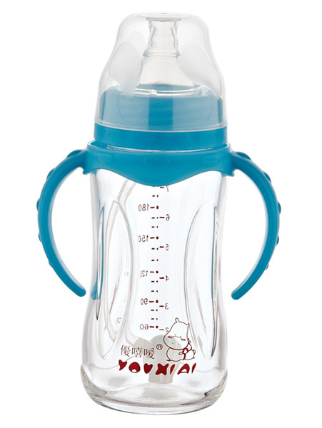 優(yōu)嘻噯全抗體玻璃自動奶瓶藍色240ml