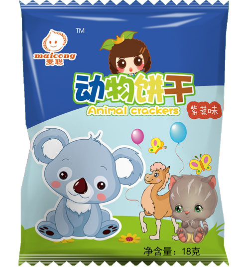 麥聰動(dòng)物餅干紫菜味袋裝18g
