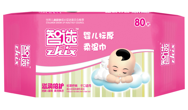 智選嬰兒標(biāo)厚柔濕巾80片裝