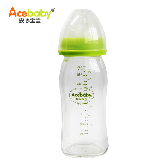 安心寶寶240ml抗摔鈦金玻璃奶瓶