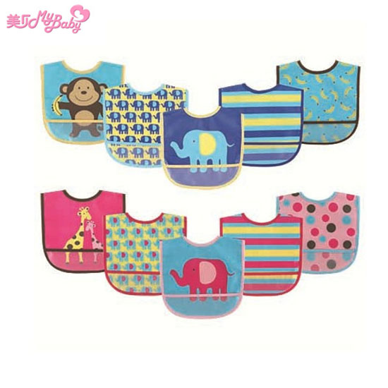 美貝5件防水圍兜