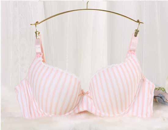 元曼活力孕動518超薄透氣模杯哺乳內(nèi)衣(粉紅條紋外)