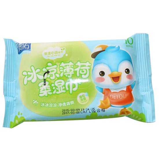 德佑一次性嬰兒冰涼薄荷濕巾10片