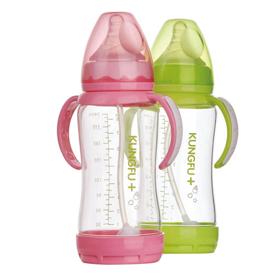 功夫?qū)氊惥с@玻璃寬口徑防脹氣自動奶瓶