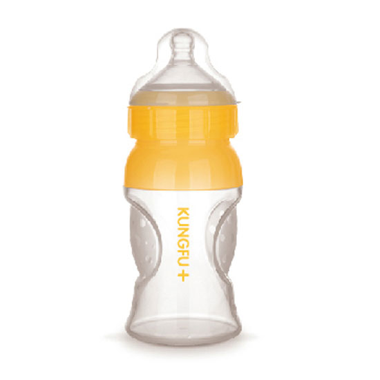 功夫寶貝全硅膠寬口徑弧形大奶瓶